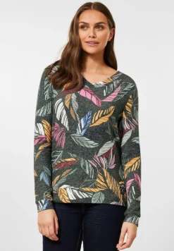 Cecil Pullover & Sweatshirts*Cosy feel Shirt mit Print pine green melange