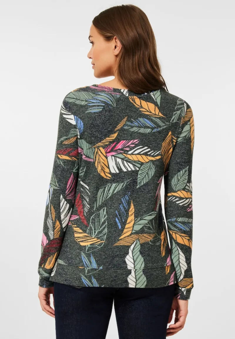 Cecil Pullover & Sweatshirts*Cosy feel Shirt mit Print pine green melange