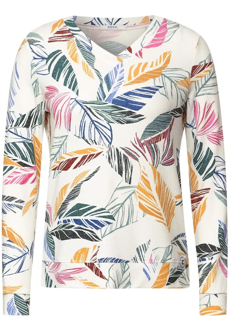 Cecil Pullover & Sweatshirts*Cosy feel Shirt mit Print vanilla white