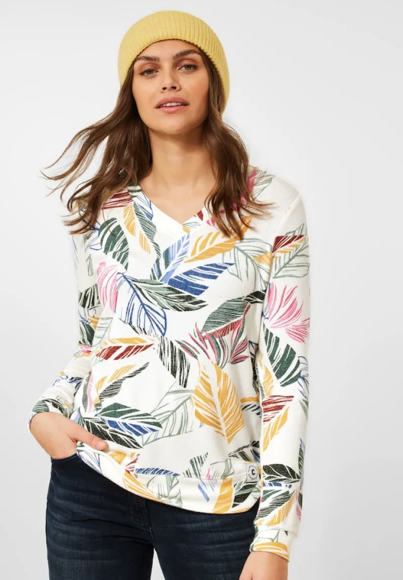Cecil Pullover & Sweatshirts*Cosy feel Shirt mit Print vanilla white