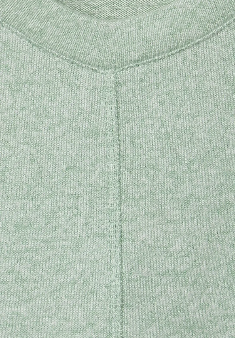 Cecil Shirts*Cosy Melange Langarmshirt clear sage green melange