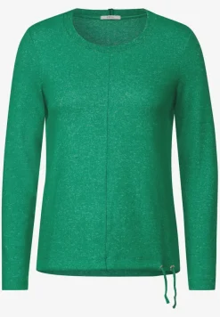 Cecil Shirts*Cosy Melange Langarmshirt easy green melange