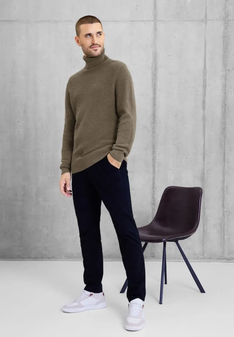 Street One Men Pullover & Sweatshirts|Big Boys*Cosy Rollkragenpullover dune brown melange