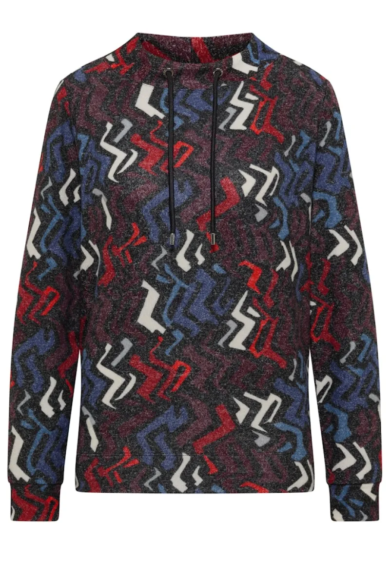 Cecil Shirts*Cosy Shirt mit Grafikmuster black multi melange