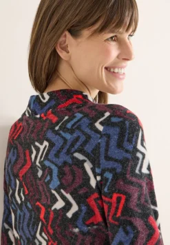 Cecil Shirts*Cosy Shirt mit Grafikmuster black multi melange