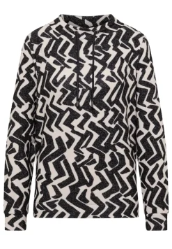 Cecil Shirts*Cosy Shirt mit Grafikmuster light greige melange