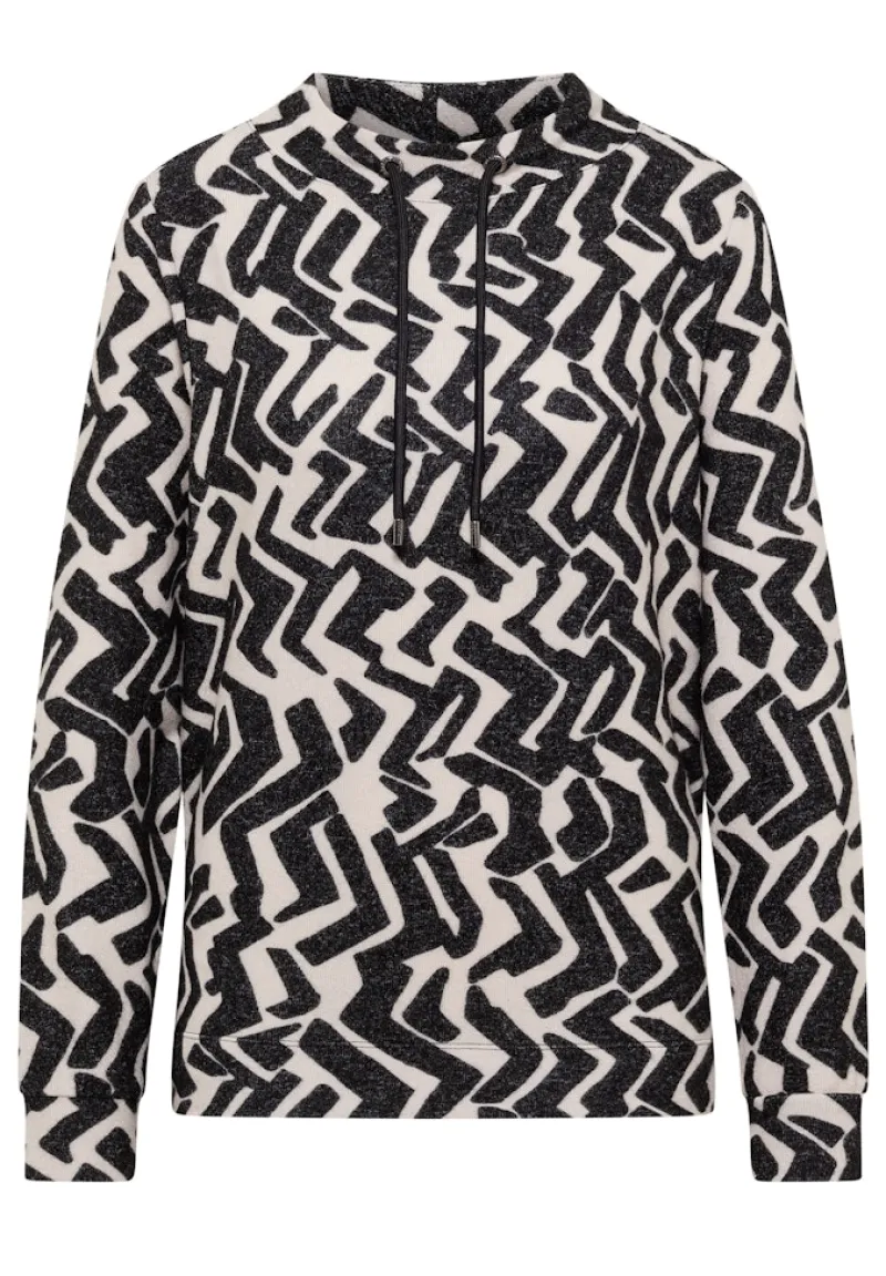 Cecil Shirts*Cosy Shirt mit Grafikmuster light greige melange