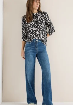 Cecil Shirts*Cosy Shirt mit Grafikmuster light greige melange