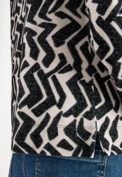 Cecil Shirts*Cosy Shirt mit Grafikmuster light greige melange