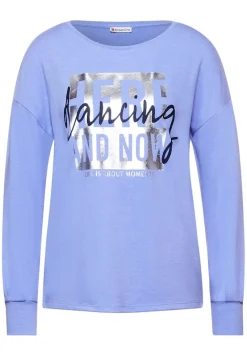 Street One Shirts*Cosy Shirt mit Partprint shiny blue melange