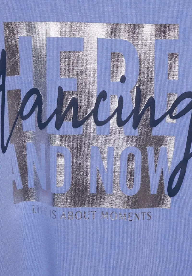 Street One Shirts*Cosy Shirt mit Partprint shiny blue melange