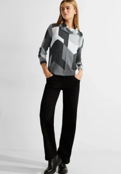 Cecil Shirts*Cosy Shirt mit Print black melange