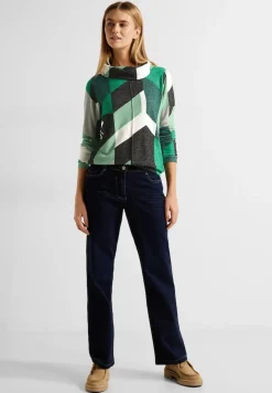 Cecil Shirts*Cosy Shirt mit Print cosy easy green melange