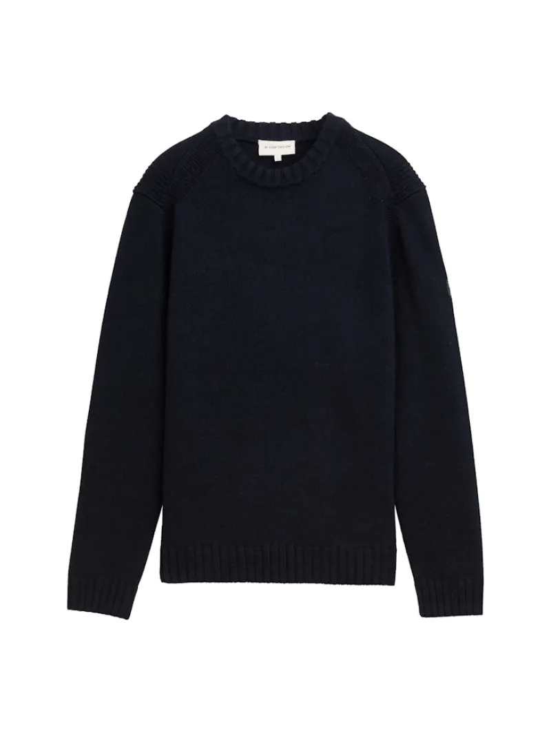 Tom Tailor Pullover & Sweatshirts|Big Boys*Cosy Strickpullover mit Logo-Badge knitted navy melange