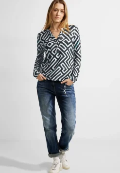 Cecil Shirts*Cosy Tunikashirt mit Print black melange