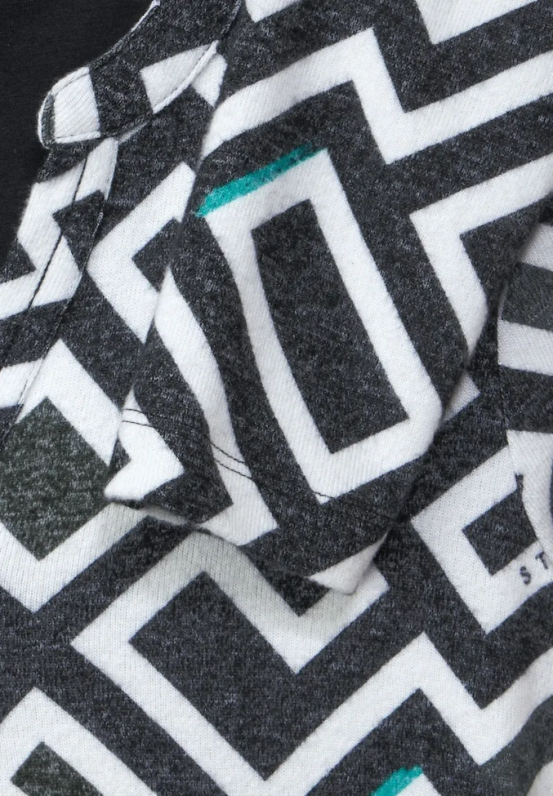 Cecil Shirts*Cosy Tunikashirt mit Print black melange
