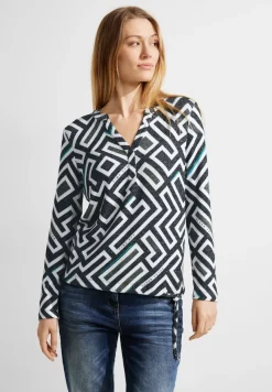 Cecil Shirts*Cosy Tunikashirt mit Print black melange