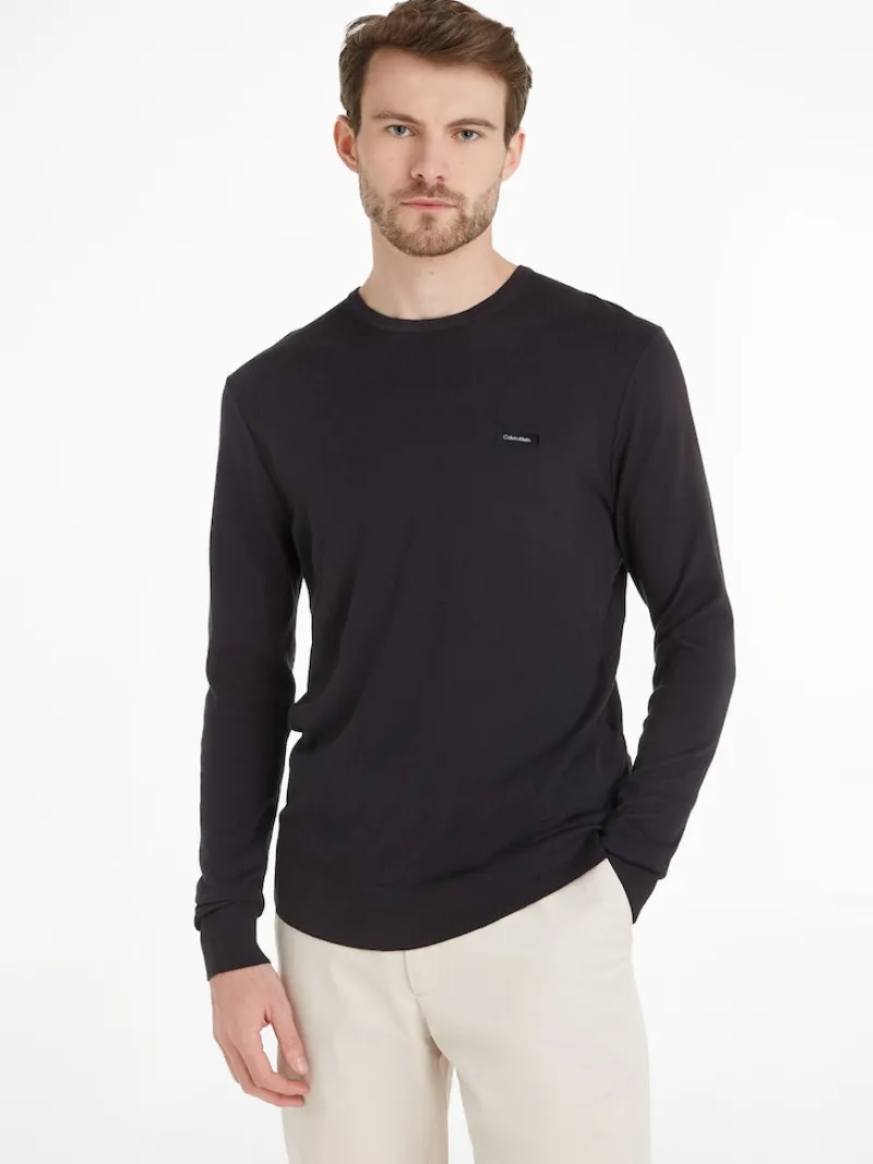 Calvin Klein Pullover & Sweatshirts|Big Boys*COTTON SILK BLEND CN SWEATER ck black