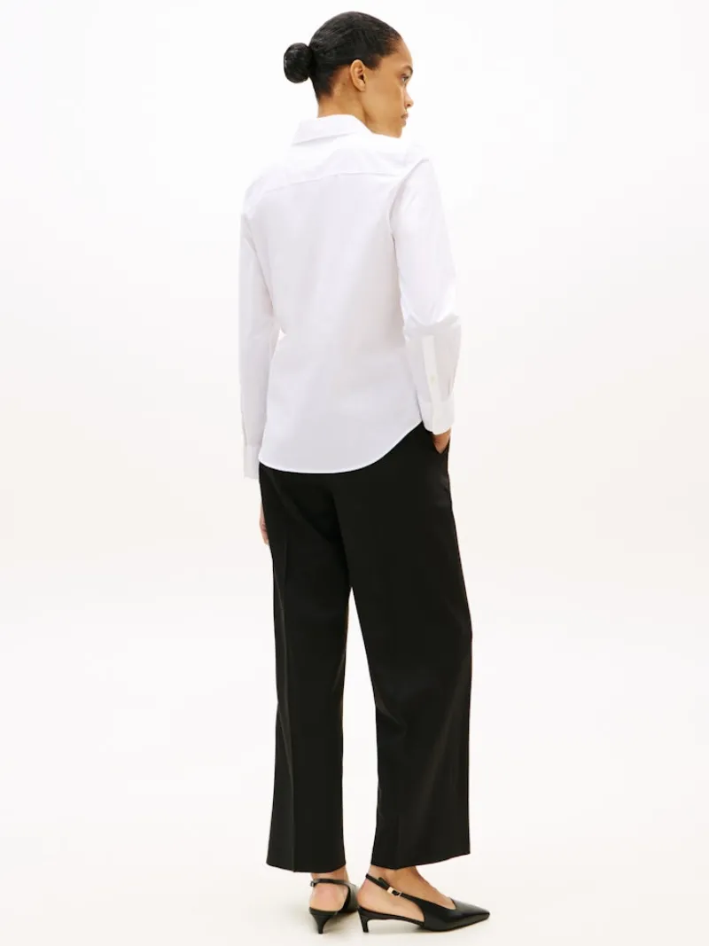 Tommy Hilfiger Blusen*COTTON STRETCH REGULAR LS SHIRT th optic white