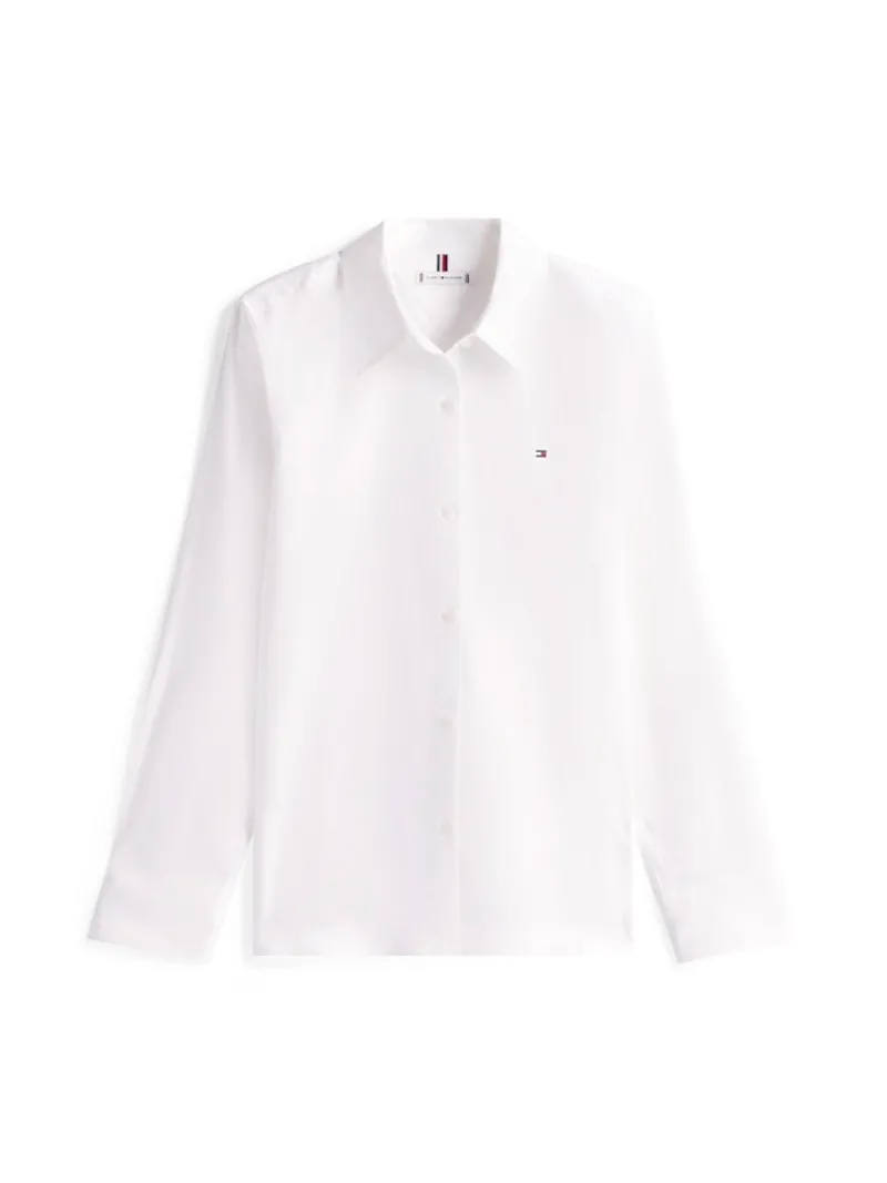 Tommy Hilfiger Blusen*COTTON STRETCH REGULAR LS SHIRT th optic white