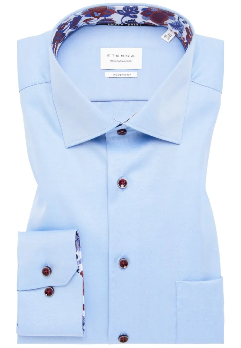 ETERNA Hemden|Big Boys*Cover Shirt Twill Langarm mittelblau