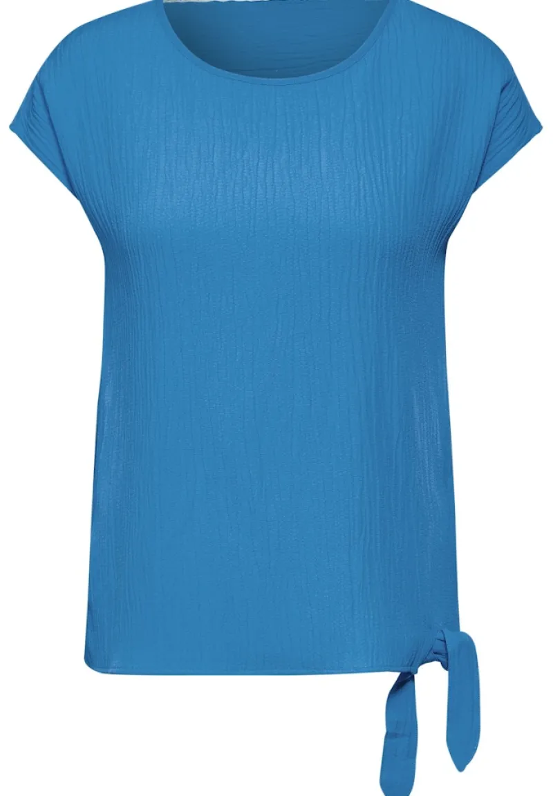 Cecil Blusen*Crepe Knoten Bluse Azure Blue