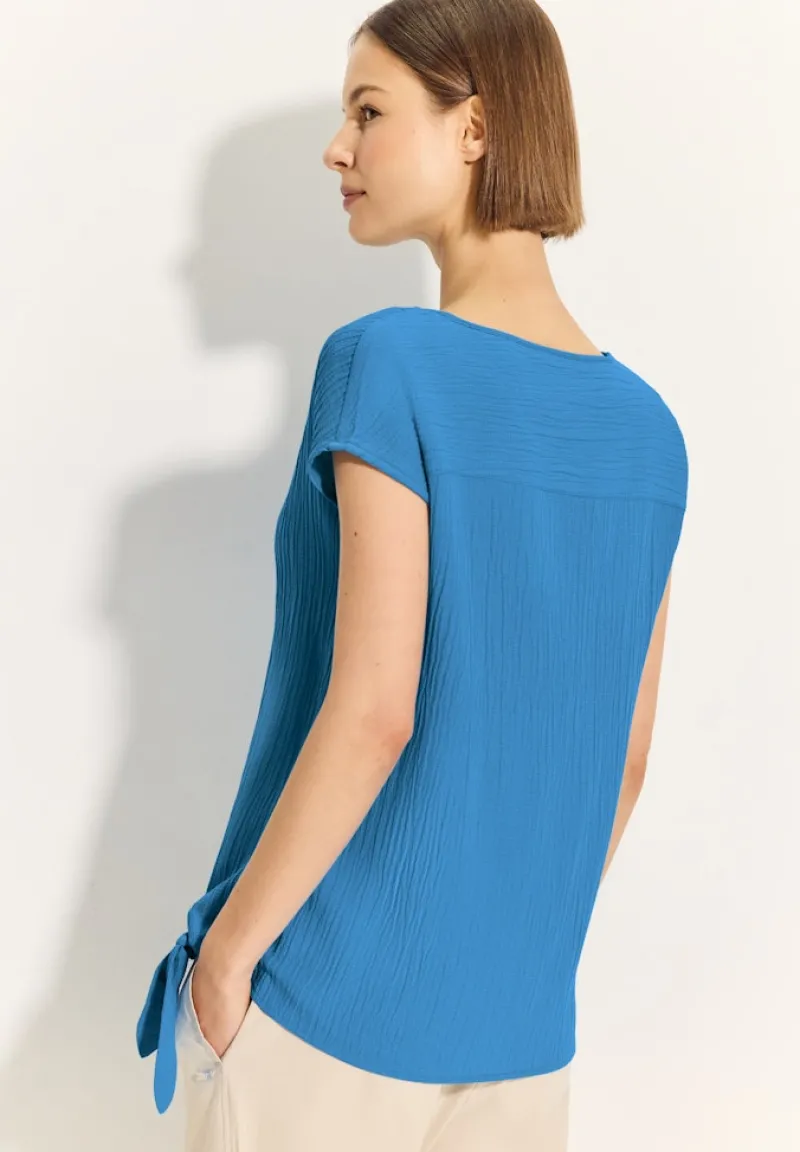 Cecil Blusen*Crepe Knoten Bluse Azure Blue