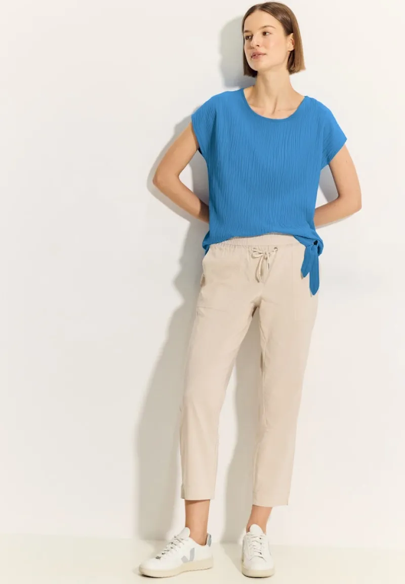Cecil Blusen*Crepe Knoten Bluse Azure Blue