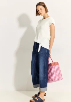 Cecil Blusen*Crepe Knoten Bluse vanilla white