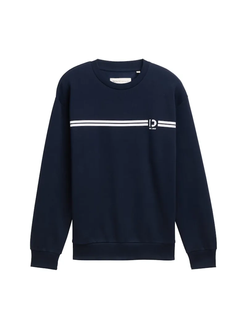 Tom Tailor Denim Pullover & Sweatshirts*Crewneck Sweatshirt mit Print sky captain blue