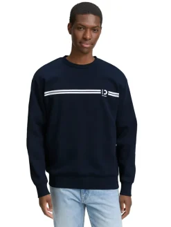 Tom Tailor Denim Pullover & Sweatshirts*Crewneck Sweatshirt mit Print sky captain blue