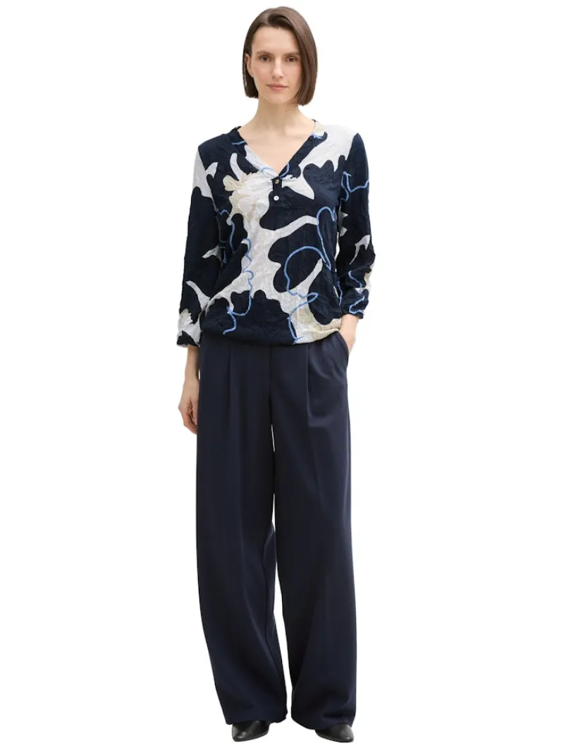 Tom Tailor Shirts*Crinkle Blusenshirt big floral shapes design