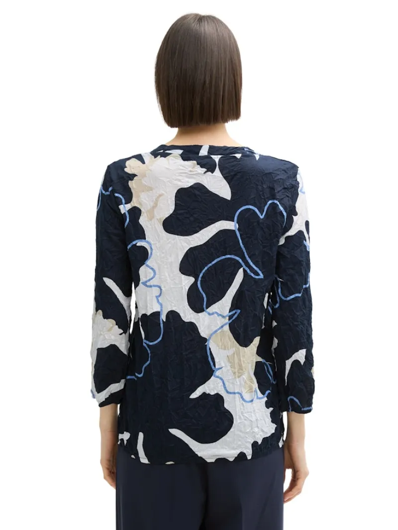 Tom Tailor Shirts*Crinkle Blusenshirt big floral shapes design