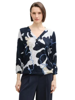 Tom Tailor Shirts*Crinkle Blusenshirt big floral shapes design