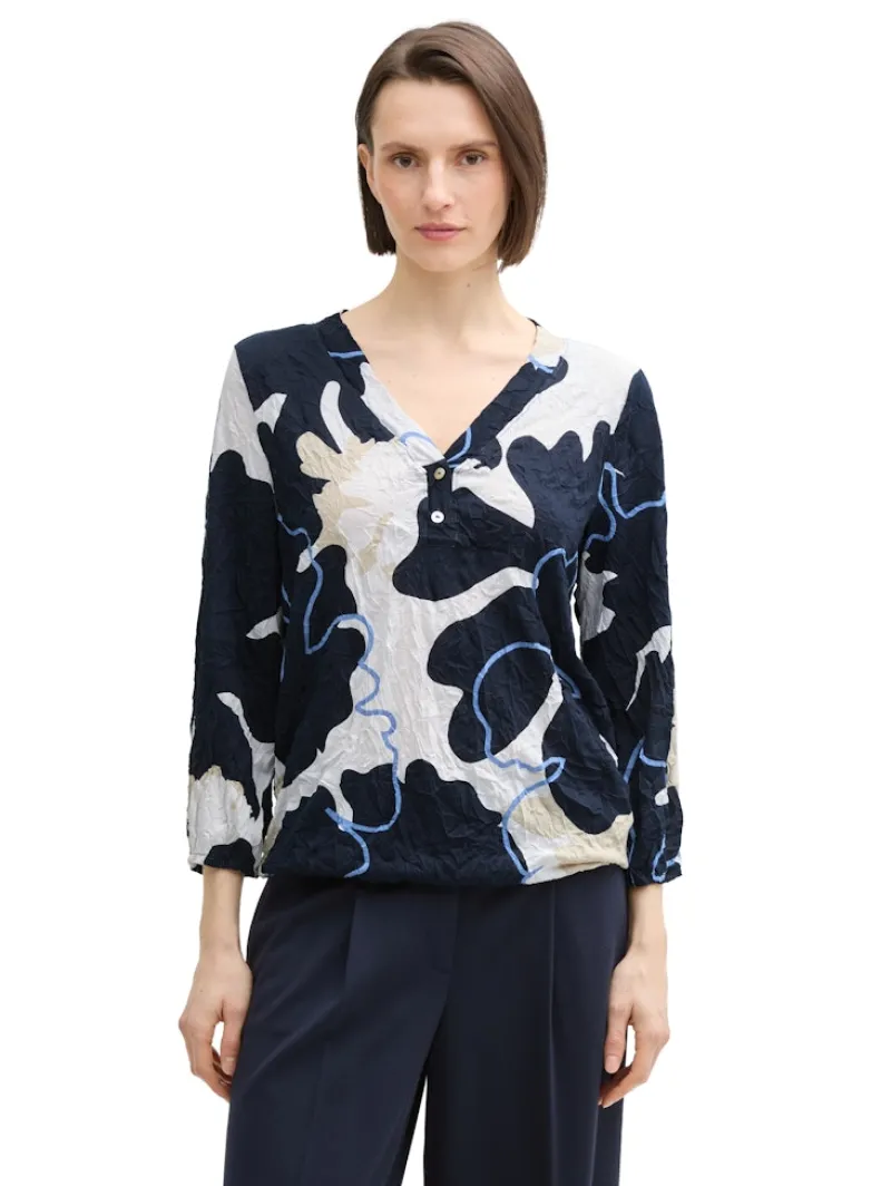 Tom Tailor Shirts*Crinkle Blusenshirt big floral shapes design