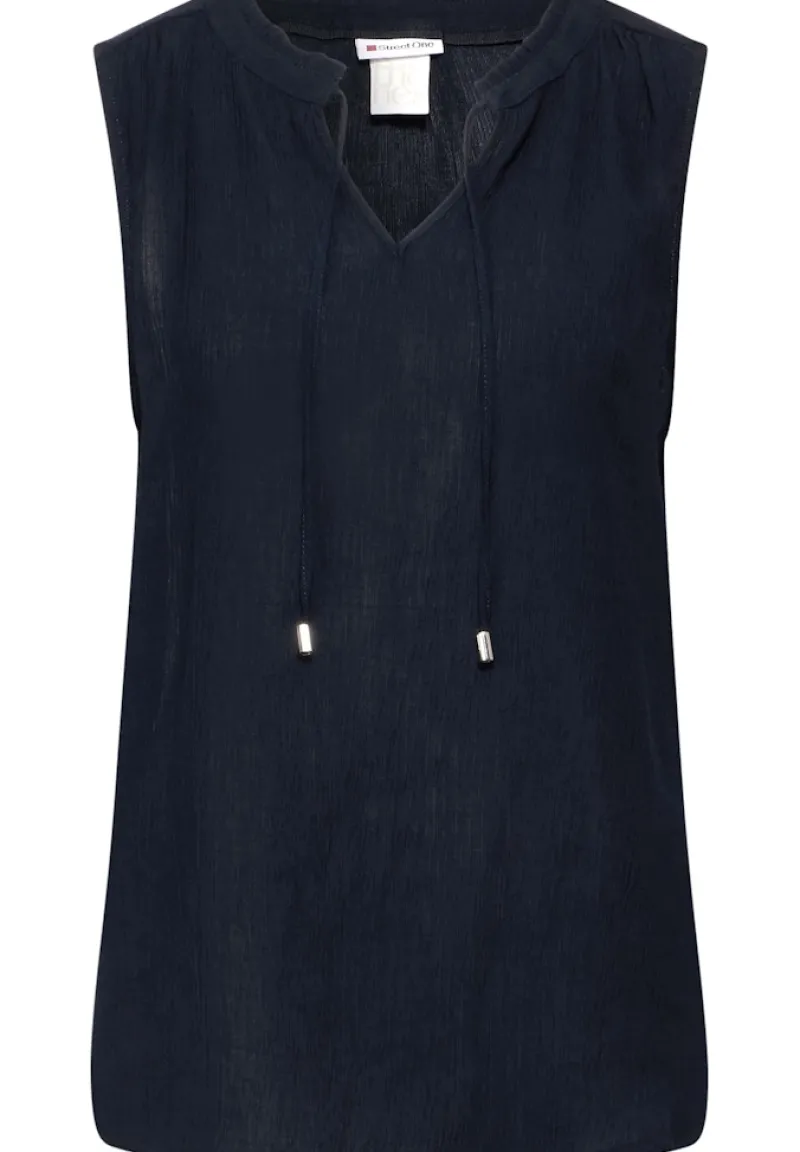 Street One Shirts*Crinkle Blusentop deep blue