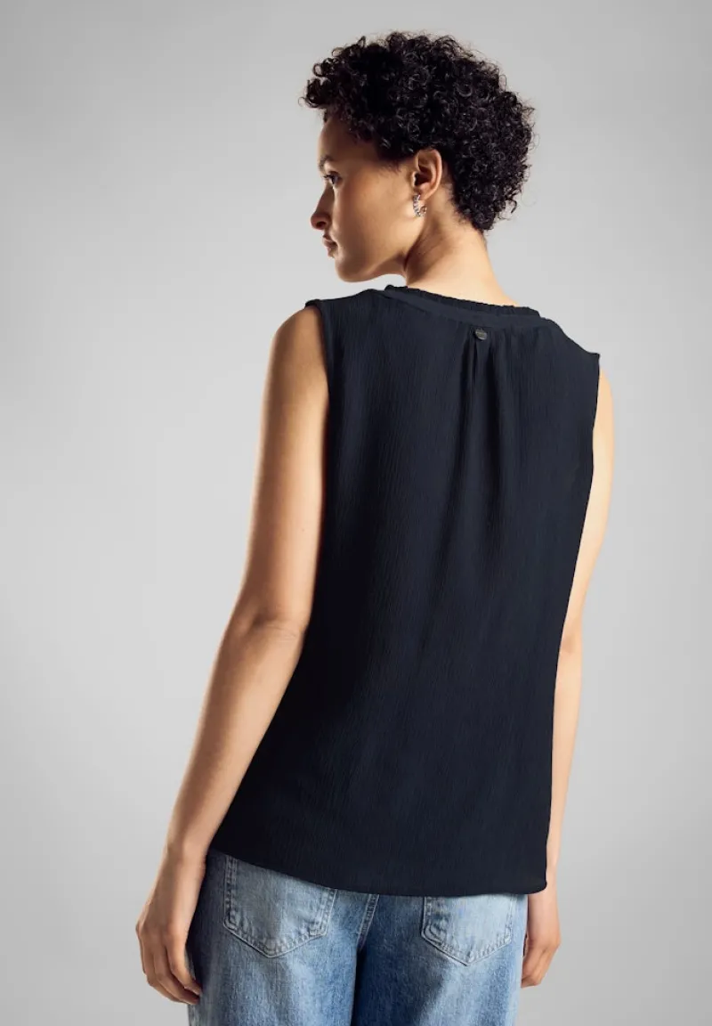 Street One Shirts*Crinkle Blusentop deep blue