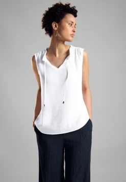 Street One Shirts*Crinkle Blusentop white