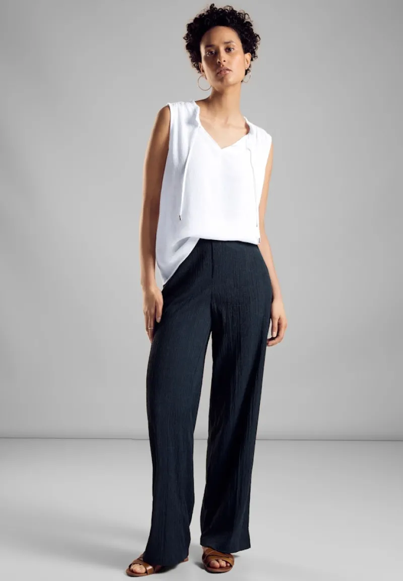 Street One Shirts*Crinkle Blusentop white