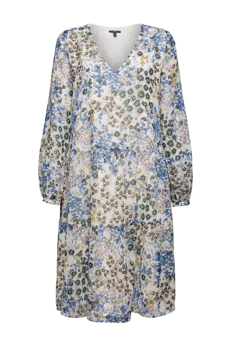 Esprit Kleider*Crêpe-Kleid mit Millefleurs light beige