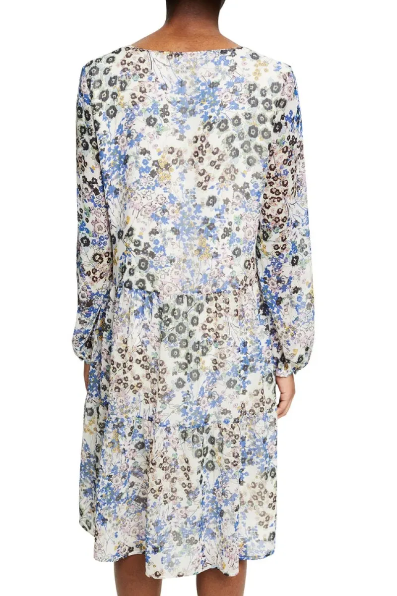 Esprit Kleider*Crêpe-Kleid mit Millefleurs light beige