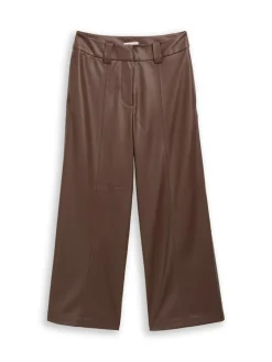 Tom Tailor Hosen*Culotte Hose in Lederoptik dark pecan brown