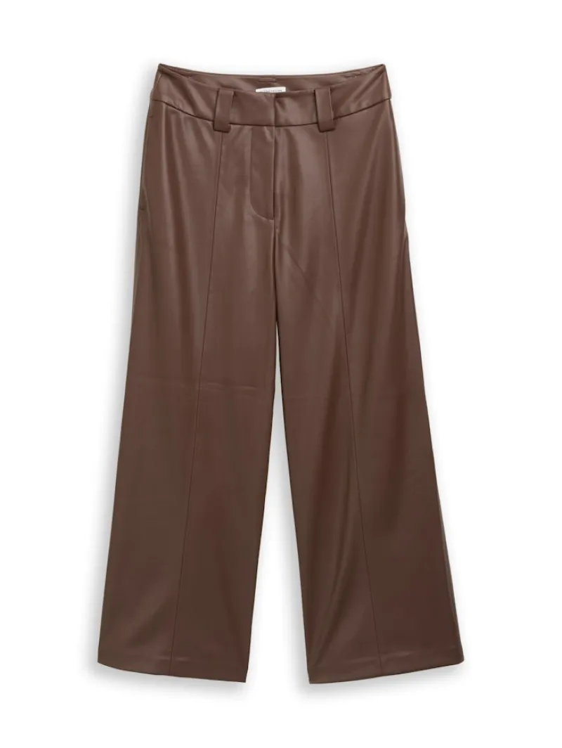 Tom Tailor Hosen*Culotte Hose in Lederoptik dark pecan brown