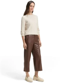 Tom Tailor Hosen*Culotte Hose in Lederoptik dark pecan brown