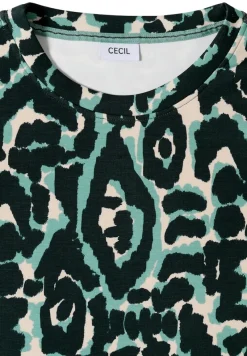 Cecil Shirts*Cupro Touch Print-Shirt ink green