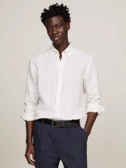 Tommy Hilfiger Hemden|Big Boys*DC BOLD LINEN STRIPE SHIRT beige - optic white