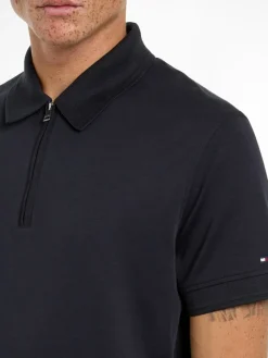 Tommy Hilfiger Shirts|Big Boys*DC INTERLOCK ZIP SLIM POLO desert sky