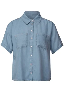 Street One Blusen*Denim Lyocell Hemdbluse light blue soft wash