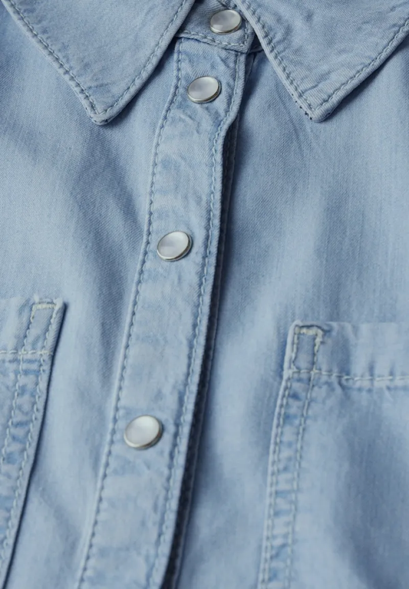Street One Blusen*Denim Lyocell Hemdbluse light blue soft wash