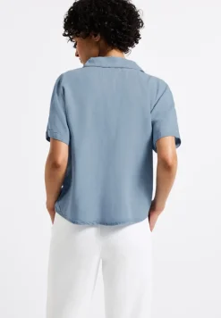 Street One Blusen*Denim Lyocell Hemdbluse light blue soft wash